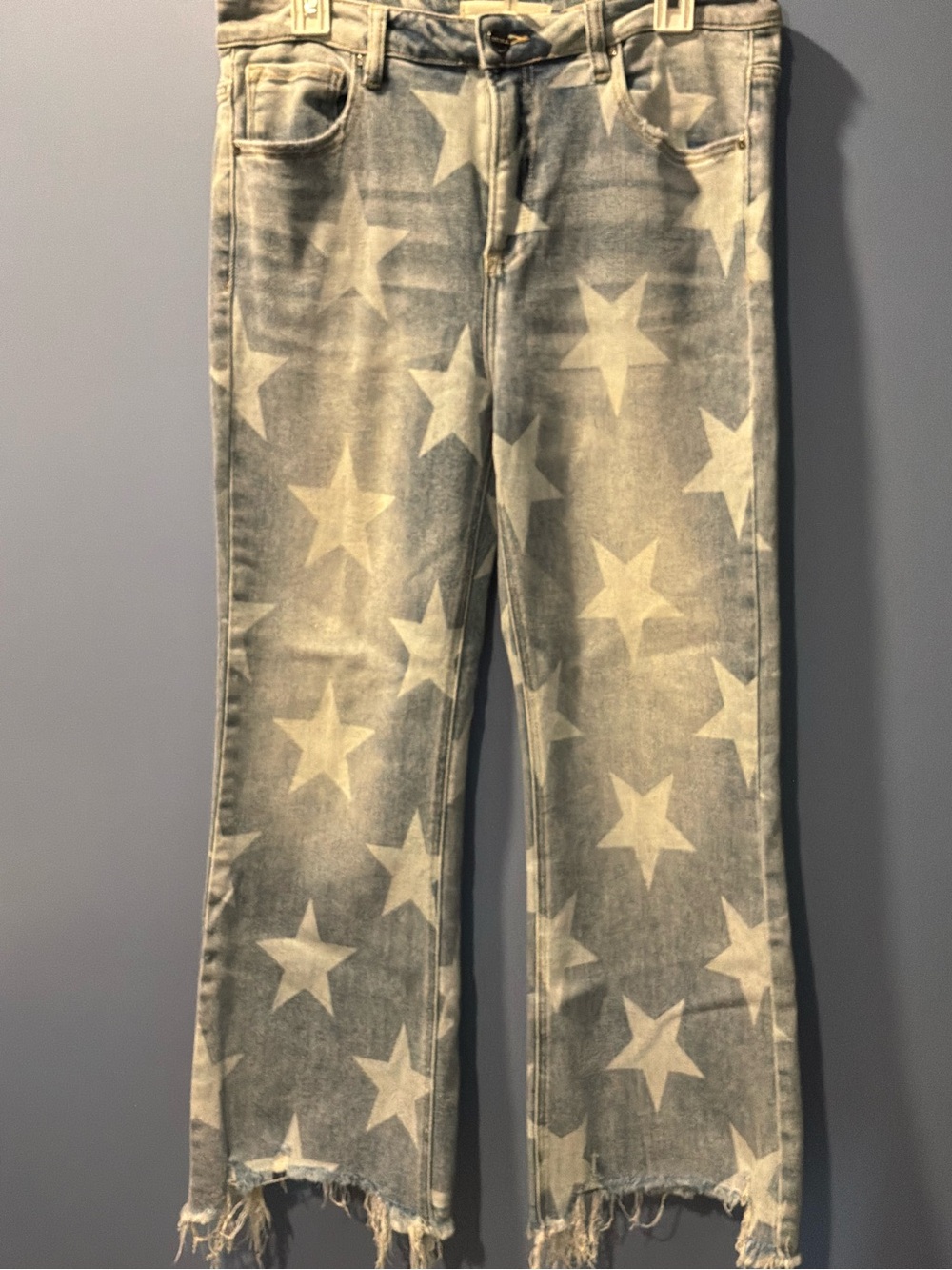 Star-Print Light Blue Bootcut Jeans - Men's